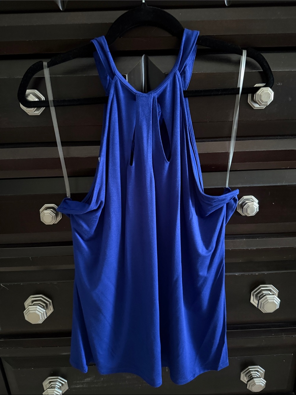INC International Concepts Royal Blue Sleeveless Keyhole Tank